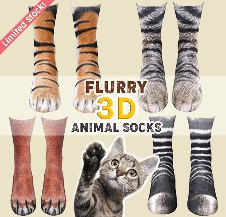 Flurry 3D Tierpfote Socken - [EINE GRÖSSE PASST ALLEN]