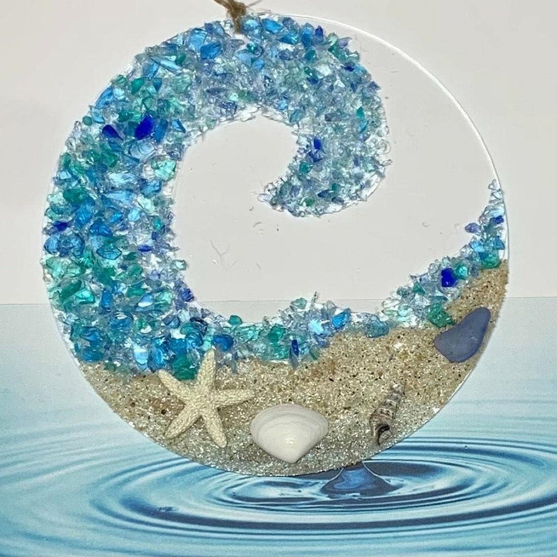 Meeresglas-Sonnenfänger – Ocean Crashing Wave Strandornament