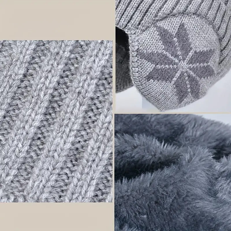 Kinder-Winter-Fleece-Schal-Anzug-Strickmütze