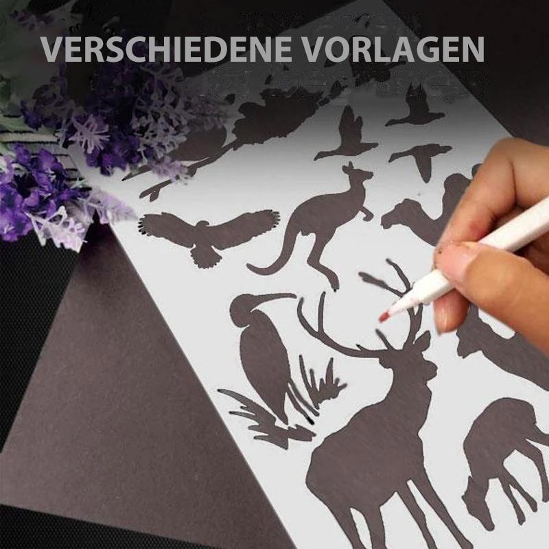 Schnelle Zeichnungsschablonen-Kunstvorlagen (12,24 Blätter / Set)