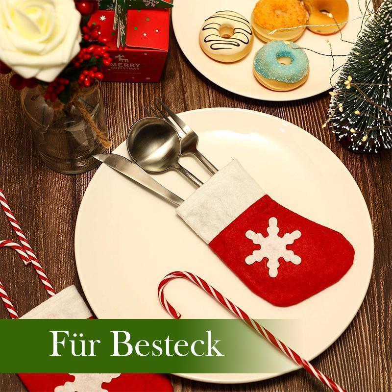 Weihnachten Tischdekoration, Schneeflockensocken für Besteck